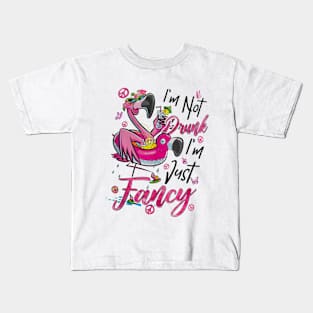 Flamingo I'm Not Drunk I'm Just Fancy Kids T-Shirt